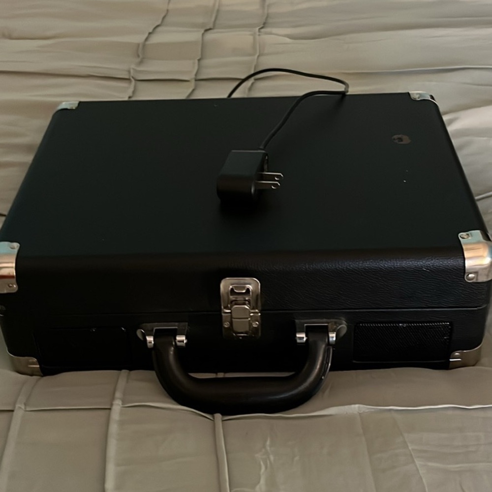Black Suitcase Turntable Record Player